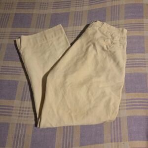Vintage 1940s Palm Beach Gabardine Rayon Pleated Trouser Linen Pants Size 29x28